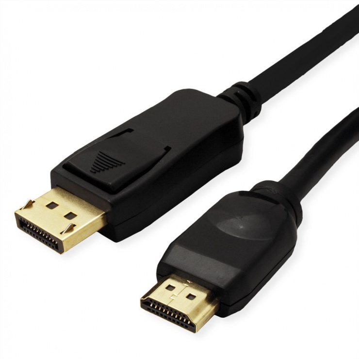 Cablu Displayport la HDMI UHD 4K T-T 7.5m Negru, Value 11.99.5789 Value 11.99.5789 imagine 2022 3foto.ro
